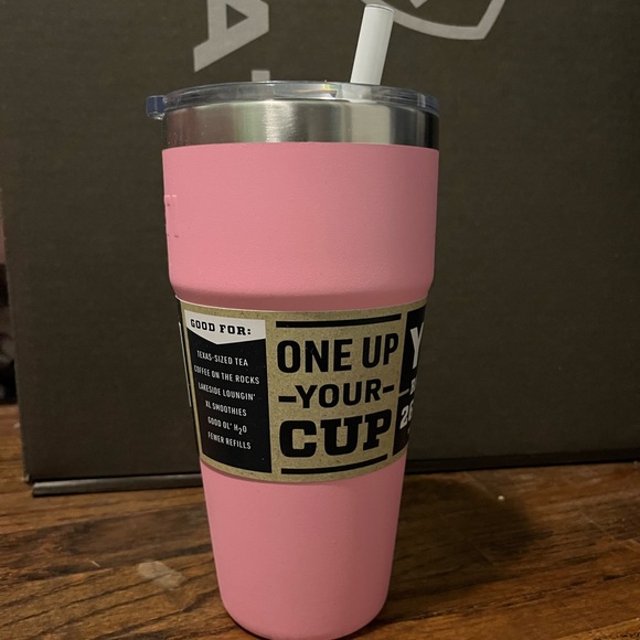 Yeti Pink 26oz Rambler with straw lid - Picture 2 of 7